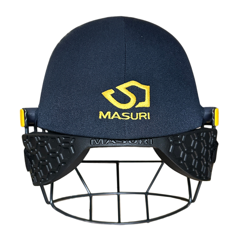 Masuri C Line Plus Junior cricket helmet with neck guard fitted rear view