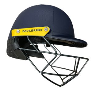 Masuri C Line junior cricket helmet with steel grill and neck guard fitted