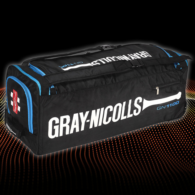 Gray Nicolls GN1100 blue & black large cricket wheel bag side view